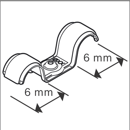 더블 케이블 클램프 6 mm.
